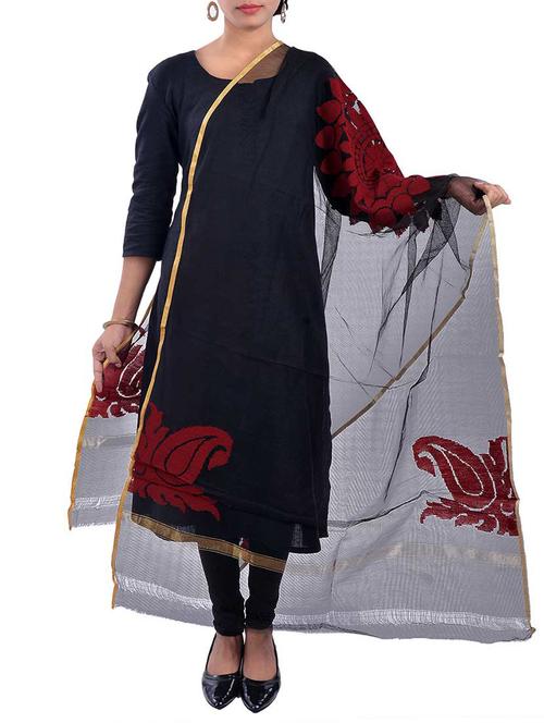black net dupatta - 12936102 - Very Small Image - 1