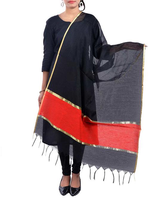 black net dupatta - 12936116 - Very Small Image - 1