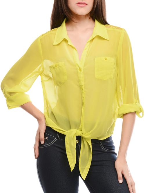 yellow polyester shirt - 12937578 - Very Small Image - 1