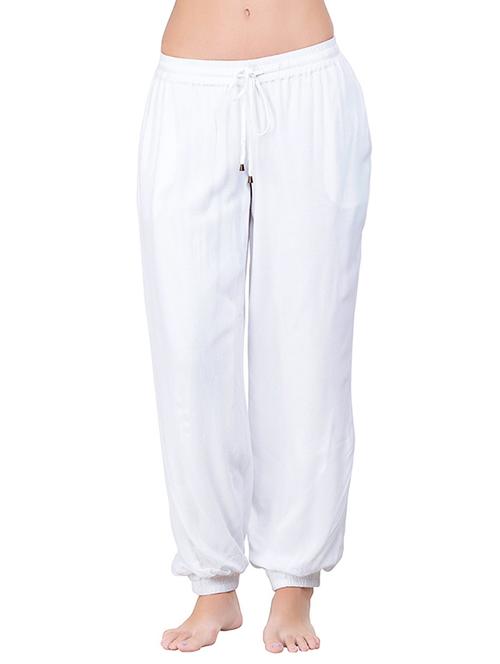 white cotton harem pant - 12938084 - Very Small Image - 1