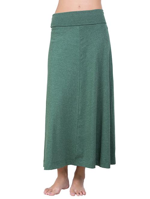 green cotton long skirts - 12938103 - Very Small Image - 1