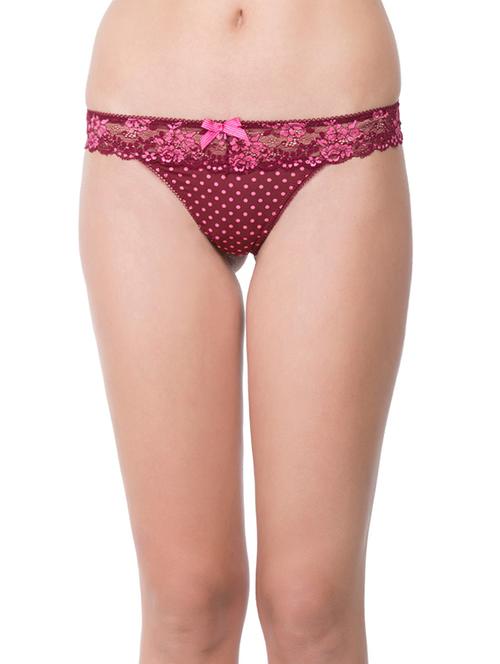 red polyester thongs panty - 12938195 - Very Small Image - 1