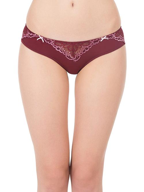dark red nylon bikini panty - 12938227 - Very Small Image - 1