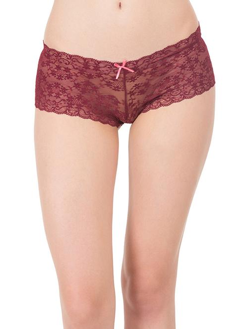 dark red nylon hipster panty - 12938230 - Very Small Image - 1