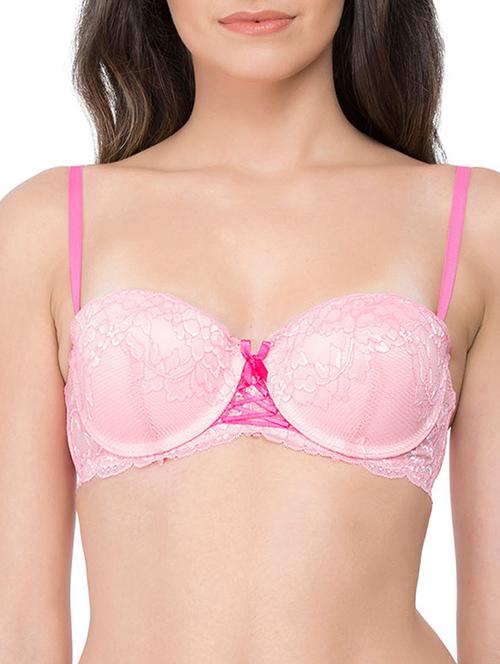 pink nylon push up bra - 12938446 - Very Small Image - 1