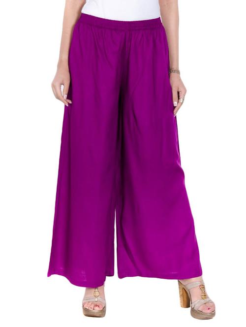 purple rayon palazzo - 12940630 - Very Small Image - 1