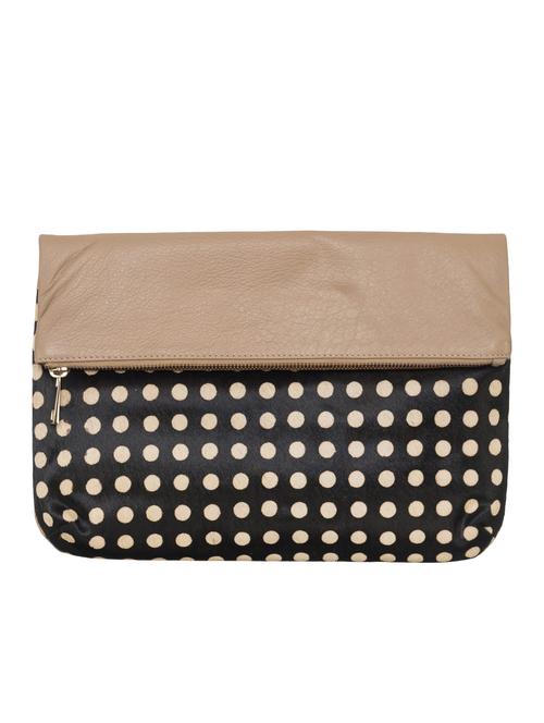 beige leather clutch - 12941570 - Very Small Image - 1