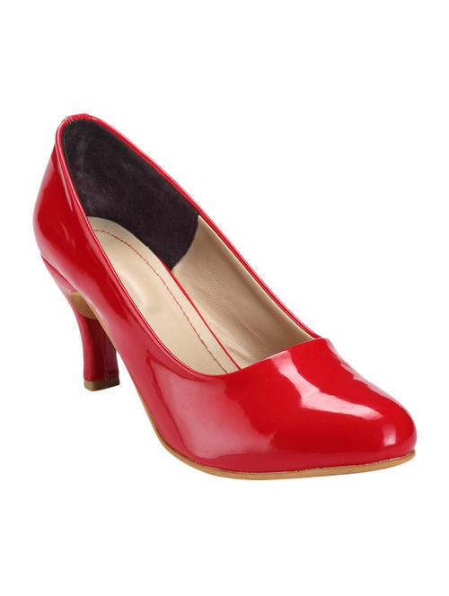 red leatherette slip on pumps - 12944154 - Very Small Image - 1