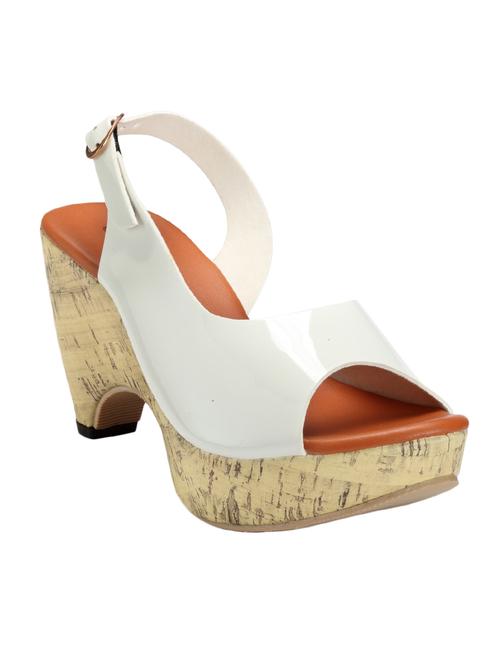 white leatherette back strap sandals - 12944162 - Very Small Image - 1