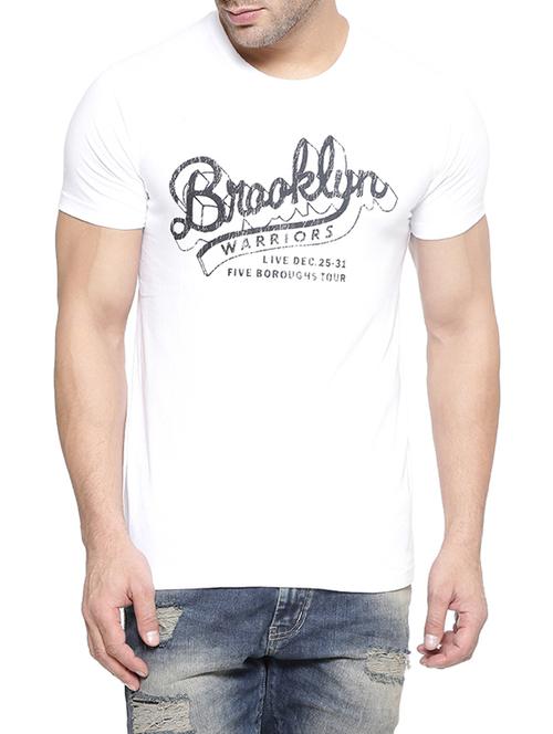 white cotton printed t-shirt - 12946294 - Very Small Image - 1