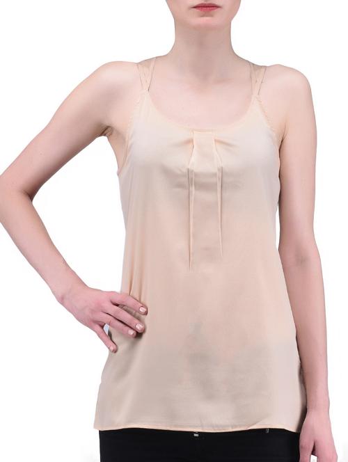 beige plain poly crepe cami - 1294676 - Very Small Image - 1