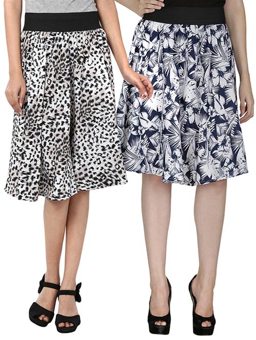 multi colored crepe flared skirts - 12946845 - Very Small Image - 1