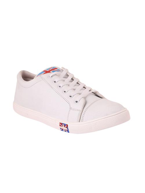 white synthetic lace up sneakers - 12947125 - Very Small Image - 1