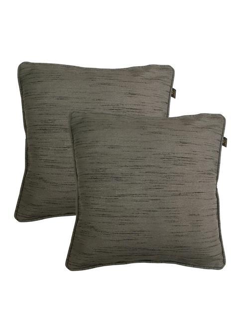 lushomes matka silk pack of 2 grey cushion covers (16"x16") - 12947180 - Very Small Image - 1