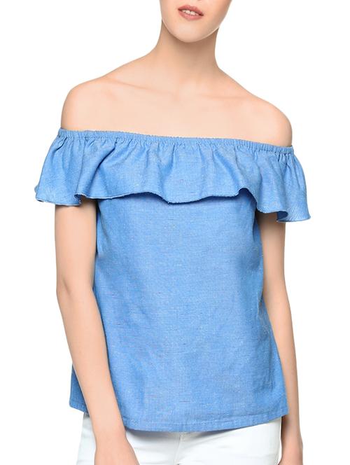 off shoulder ruffled top - 12947444 - Very Small Image - 1