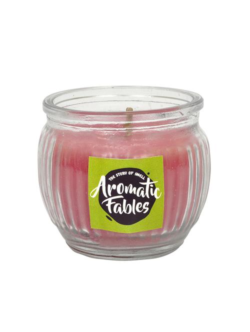 first row aromatic fables 7oz strawberry fragrance soy wax decorative gifting purple color round glass candle - 12947513 - Very Small Image - 1