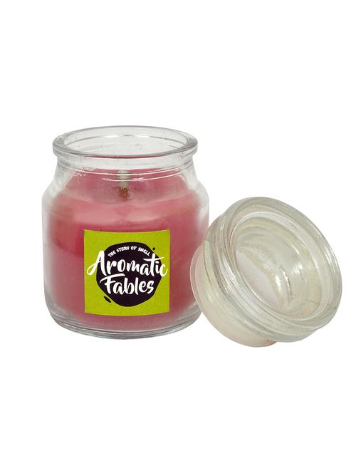 first row aromatic fables 7oz strawberry fragrance soy wax decorative gifting purple color small jar glass candle - 12947535 - Very Small Image - 1