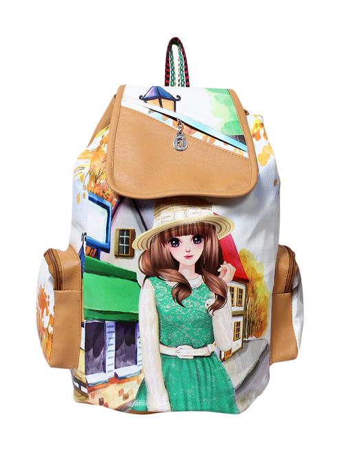 beige leatherette backpack - 12947811 - Very Small Image - 1