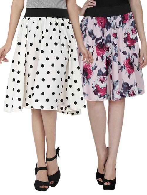multi colored crepe flared skirts - 12950465 - Very Small Image - 1