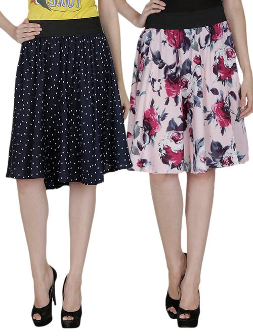 multi colored crepe flared skirts - 12950492 - Very Small Image - 1