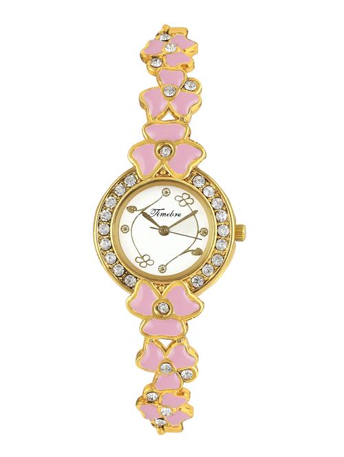 timebre women pink daimond golden analog watch - 12951514 - Very Small Image - 1