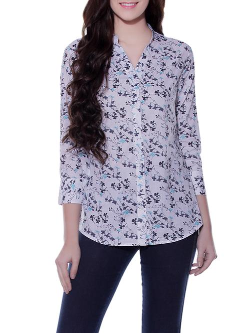 white printed cotton regular shirt - 12953648 - Very Small Image - 1