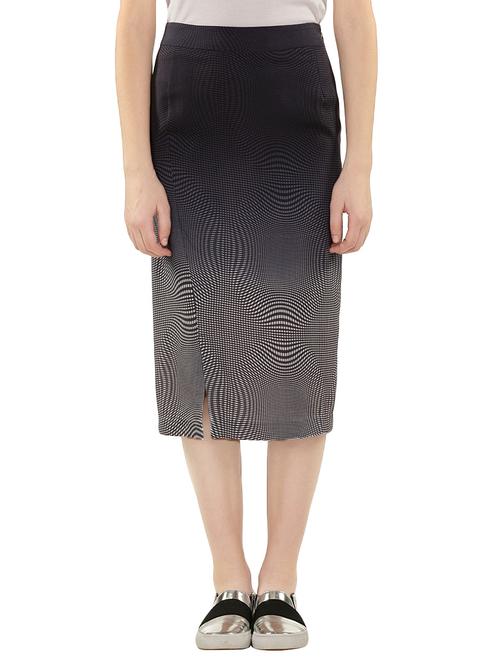 grey printed viscose skirt - 12953671 - Very Small Image - 1
