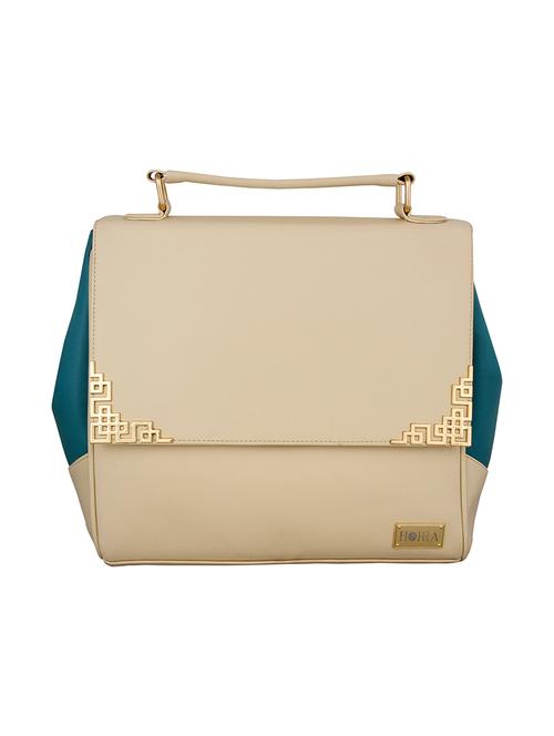 beige leatherette handbag - 12954136 - Very Small Image - 1