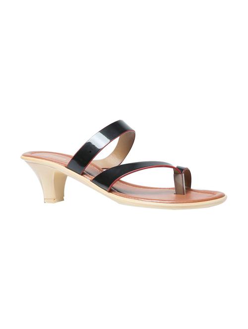 black leatherette toe separator sandals - 12954655 - Very Small Image - 1