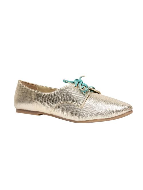 gold leatherette laceup casual shoes - 12954749 - Very Small Image - 1
