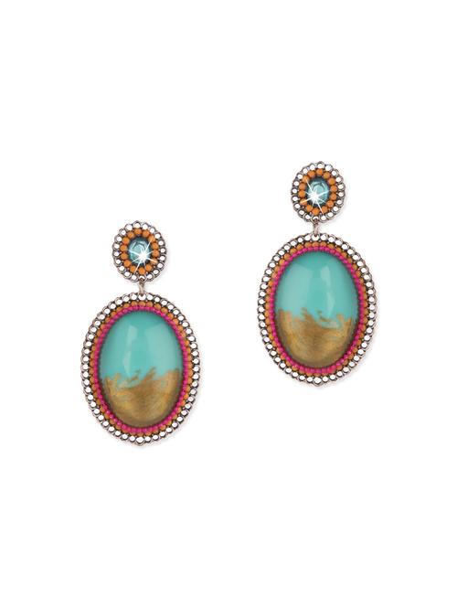 multi colored metal drop earrings - 12957867 - Very Small Image - 1
