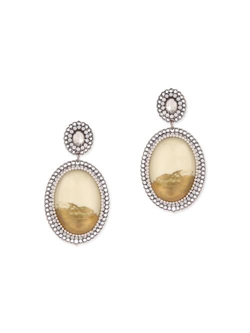 white metal drop earrings - 12957871 - Very Small Image - 1