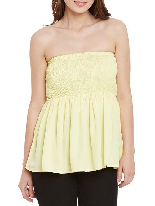 yellow crepe tube top - 12958034 - Very Small Image - 1