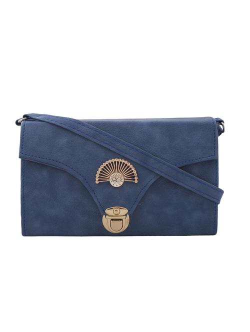 blue synthetic leather sling bag - 12958375 - Very Small Image - 1
