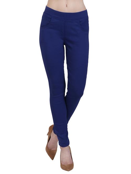 dark blue cotton lycra jeggings - 12958412 - Very Small Image - 1