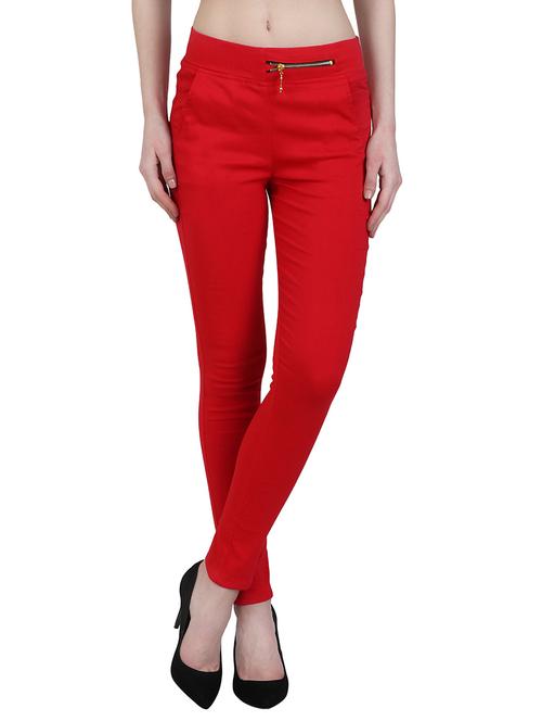 red cotton jeggings - 12958420 - Very Small Image - 1