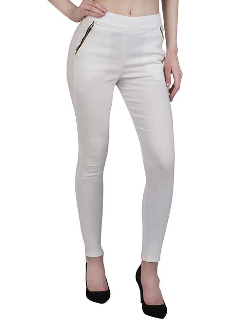 white cotton jeggings - 12958436 - Very Small Image - 1