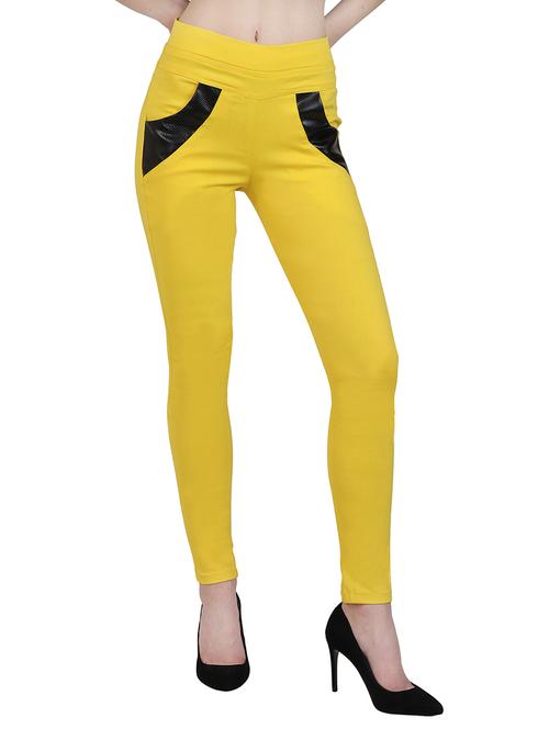 yellow cotton jeggings - 12958444 - Very Small Image - 1