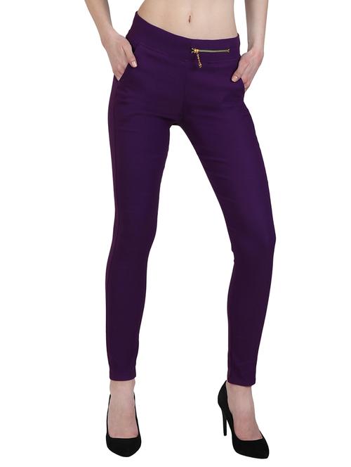 purple cotton jeggings - 12958453 - Very Small Image - 1