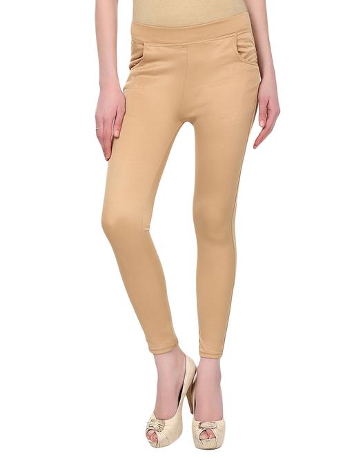 beige cotton jeggings - 12958488 - Very Small Image - 1