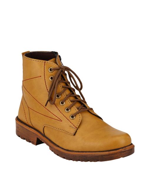 tan leatherette high ankle boot - 12959361 - Very Small Image - 1