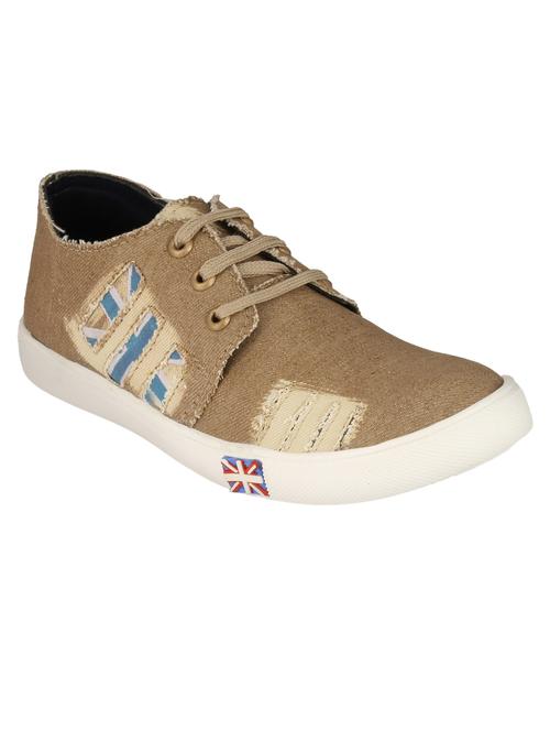 beige denim lace up sneaker - 12959404 - Very Small Image - 1