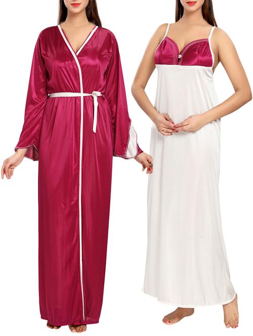 pink satin nightwear set - 12960376 - Very Small Image - 1
