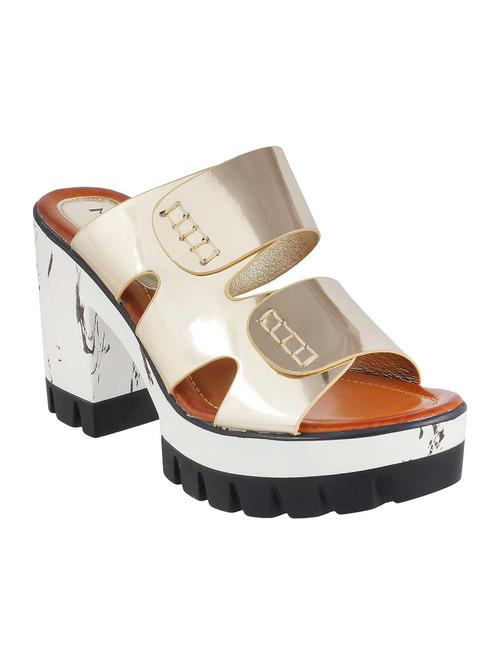 Gold slip on sandal - 12960769 - Very Small Image - 1