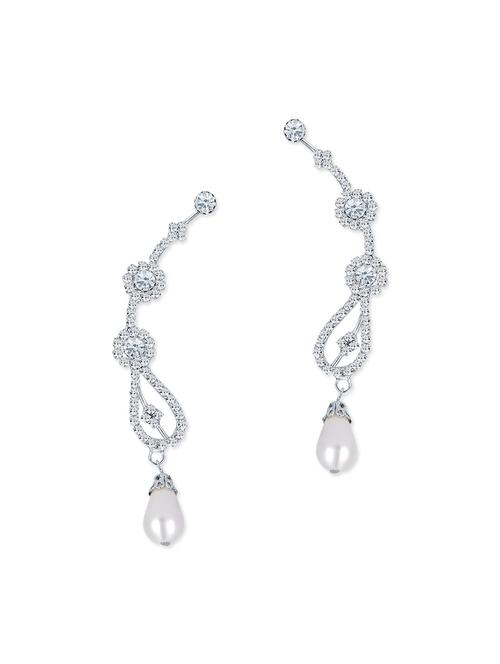white metal cuff earrings - 12960855 - Very Small Image - 1