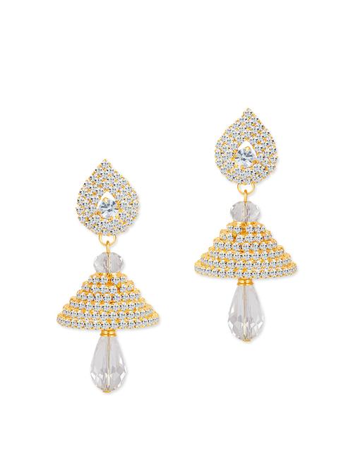 gold metal drop earrings - 12960888 - Very Small Image - 1