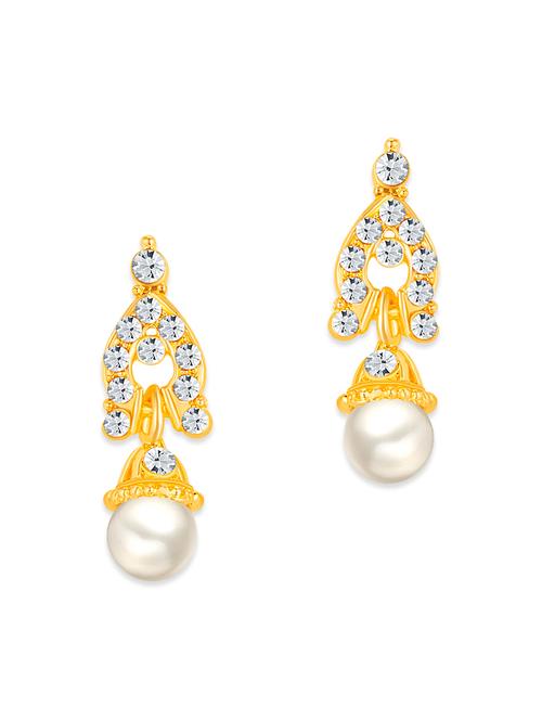 gold metal drop earrings - 12960923 - Very Small Image - 1