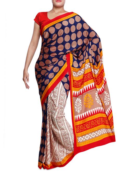 multicolored kastoori silk printed saree - 1296120 - Very Small Image - 1