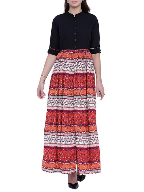 multi colored flared kurta - 12961369 - Very Small Image - 1