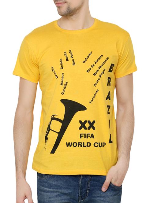 yellow cotton printed t-shirt - 12961412 - Very Small Image - 1